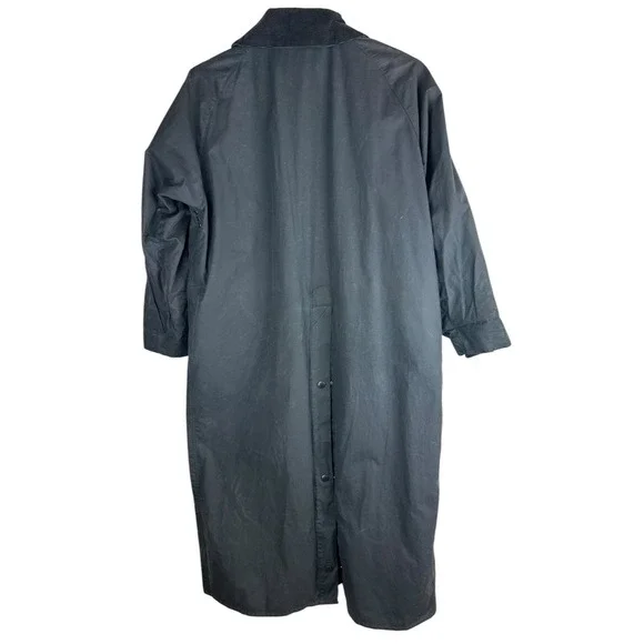 Vintage Barbour Burghley A170 Long Jacket Mens C42 Wax Equestrian Trench Coat - Picture 14 of 16